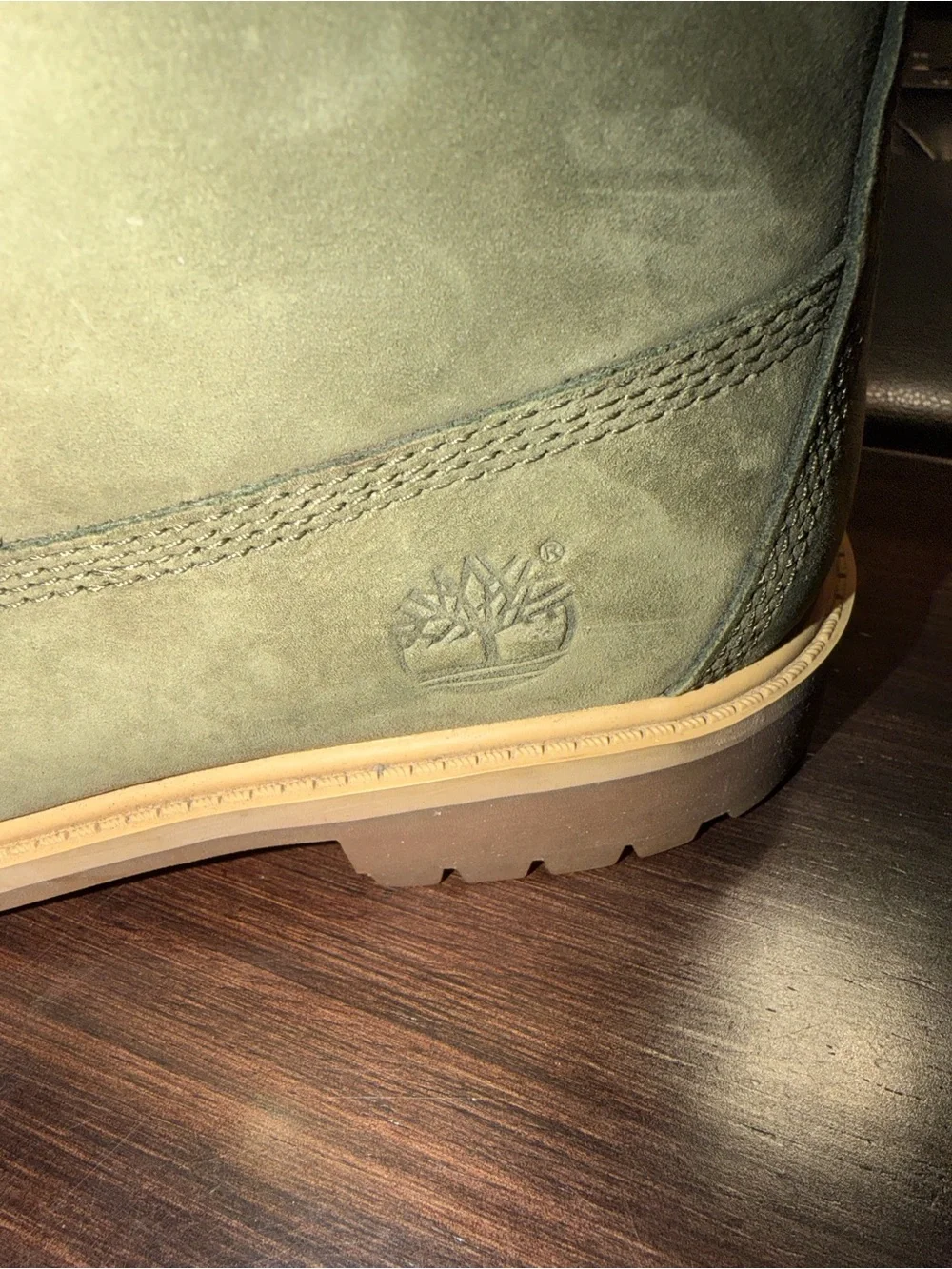Timberland Kids Olive Green Lace-Up Waterproof Boots with Tan Sole